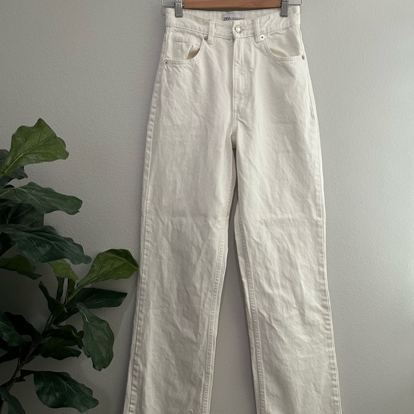 Zara wide leg high waist full length denim jeans size 2 - Picture 6 of 11